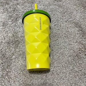 Starbucks Hawaii Geometric Yellow Tumbler with Green Lid